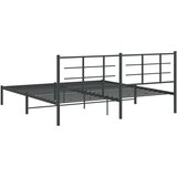 Metalni okvir za krevet s uzglavljem crni 193x203 cm | shoptok.hr