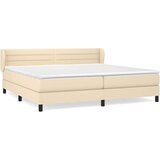  Box spring postelja z vzmetnico krem 200x200 cm blago | Shoptok.si