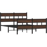  Metalni okvir kreveta bez madraca smeđa boja hrasta 160x200 cm | shoptok.hr