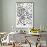  Slika - City Plan: Lodz (1 Part) Vertical 40x60 U prirodnom drvenom okviru | shoptok.hr