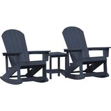  Set lounge namještaja za vrt 3 pcs Mornarsko plava HDPE | shoptok.hr