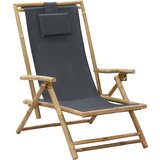 The Living Store Stol za sproščanje temno siv bambus in blago - Stol Za Sproščanje, (21485495) | Shoptok.si