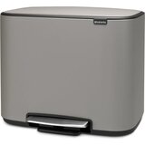 Brabantia Bo pedalni koš 3 x 11 L s 3 plastičnimi vložki - Mineral Concrete Grey Cene
