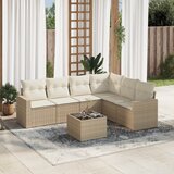  7-dijelni set vrtnih sofa od poliratana s jastucima bež | shoptok.hr