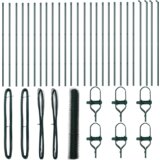 vidaXL Heksagonalna ograja Zelena 1.2x50 m Jeklo, Ograjni stebri 13 kosov Zeleni Ø32 mm 170 cm Galvanizirano jeklo | Shoptok.si