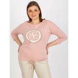 Fashion Hunters Excessive light pink blouse with patch and printed design Cene