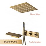 ELITE EDITION Luksuzni vgradni tuš set za ultimativno doživetje tuširanja – BCS1499 — Brušeno zlato — Tri izliva | Shoptok.si