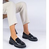 Gemre Black patent leather moccasins adorned with rhinestones Margusto | shoptok.hr