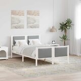  Krevetna konstrukcija Svijetlo siva 120 x 190 cm tkanina Bijela | shoptok.hr
