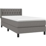  Box spring postelja z vzmetnico temno siva 90x200 cm blago, (20727064) | Shoptok.si