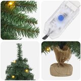 Mini božićno drvce 60 cm 25 LED lampica Topla bijela PVC Zelena - Zelena 60 cm s LED svjetlima | shoptok.hr