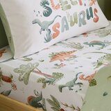 Catherine Lansfield Krem flanelska dječja plahta s gumom za krevet za jednu osobu 90x190 cm Brushed Sleepy Saurus Dino – Cijene