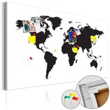  Slika na plutenoj podlozi - World Map: Black &amp White Elegance [Cork Map] 90x60 | shoptok.hr