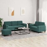vidaXL 3-dijelni set sofa s jastucima tamnozeleni baršunasti | shoptok.hr