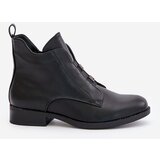 S. BARSKI Insulated women's ankle boots on a flat heel made of eco leather S.Barski black | Eponuda.ba
