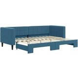  Dnevni krevet na razvlačenje plavi 80 x 200 cm baršunasti | shoptok.hr