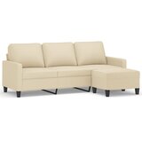 Maison Chic kavč - Sofa - Kanape trosed s stolčkom za noge krem 180 cm blago, (21727598) Cene