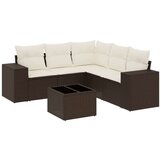 vidaXL 6-dijelni set vrtnih sofa od poliratana s jastucima smeđi | shoptok.hr