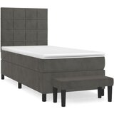 vidaXL Box spring postelja z vzmetnico temno siva 80x200 cm žamet, (20898898) Cene
