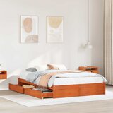  Krevetna konstrukcija 3 pcs Vosak smeđa Čvrsto borovo drvo | shoptok.hr