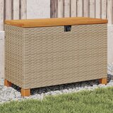 vidaXL Vrtna škatla za shranjevanje bež 80x40x48 cm PE ratan akacija Cene