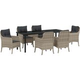  Komplet za jedilnico v vrtu 7 pcs Svetlo siva poli ratan, (5000311564) | Shoptok.si