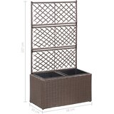  Sadilica s rešetkom i 2 posude 58x30x107 cm od poliratana smeđa | shoptok.hr