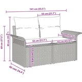 vidaXL Vrtni kauč set Set od 6 Crna i krem Poli ratan Vrtni kauč | shoptok.hr
