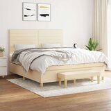  Krevet s oprugama i madracem krem 180x200 cm od tkanine | shoptok.hr