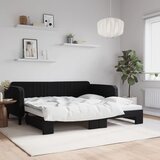 vidaXL Izvlečna dnevna postelja črna 100x200 cm žamet Cene