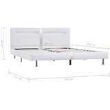  Okvir za krevet od umjetne kože LED bijeli 180 x 200 cm | shoptok.hr