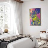  Slika - Colorful Tiger - Intense Colors of a Tiger Surrounded by Tropical Plants 40x60 U prirodnom drvenom okviru | shoptok.hr