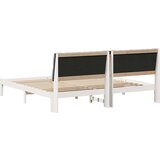 vidaXL Krevetni okvir s tapiciranim uzglavljem Bijelo 200 x 200 cm | shoptok.hr