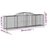  Lučne gabionske košare 7 kom 300x50x80/100 cm pocinčano željezo | shoptok.hr