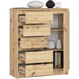 AKORD Komoda, 1 Vrata In 5 Predalov, Hrast Artisan, (5000332287) | Shoptok.si