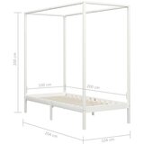  Za krevet s baldahinom od borovine bijeli 100 x 200 cm | shoptok.hr