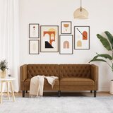  Fotelja Chesterfield 2-sjed smeđa umjetna antilop koža | shoptok.hr