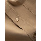 Ombre Men's REGULAR FIT cotton shirt with pocket - light brown | Eponuda.ba