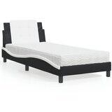  The Living Store Postelja z vzmetnico črna in bela 80x200 cm umetno usnje - Postelja, (21440250) | Shoptok.si