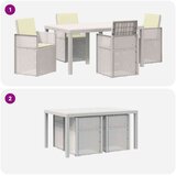  Komplet za jedilnico v vrtu z blazino 5 pcs Bela in krem PP, (5000334727) | Shoptok.si