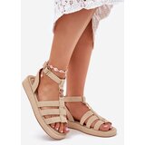 Boto Ladies Platform Sandals With Golden Detail Beige Kartia | Shoptok.si