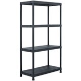 vidaXL Stojalo s policami plastika 100 kg 60x30x138 cm črno | Shoptok.si