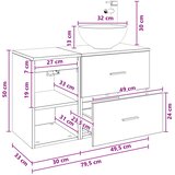  Set namještaja za kupaonicu 2 pcs Betonska siva | shoptok.hr