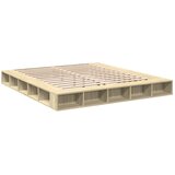  Okvir za krevet boja hrasta 200x200 cm od konstruiranog drva Smeđa 200 x 200 cm | Shoptok.si