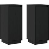 Maison Chic Komoda - Predalnik 2 kosa črna 31,5x34x75 cm trdna borovina, (21718655) | Shoptok.si