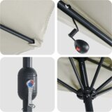 vidaXL Vrtni dežnik Peščena 294 x 150 x 223 cm blago | Shoptok.si