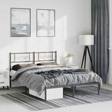  Metalni okvir za krevet s uzglavljem crni 135x190 cm | shoptok.hr