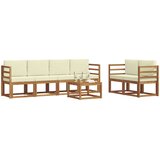  Set vanjskih sofa s jastukom 7 pcs Prirodna i krem | Eponuda.ba