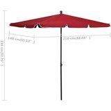  Vrtni suncobran sa šipkom 210 x 140 cm bordo | shoptok.hr