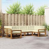  Set vanjskih sofa 6 kom. Prirodna i krem Smeđa 325 x 172,5 x 73 cm | Shoptok.si